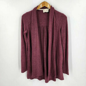 Anthropologie Saturday Sunday Purple Wine Draped Open Front‎ Cardigan Size Small